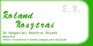 roland nosztrai business card